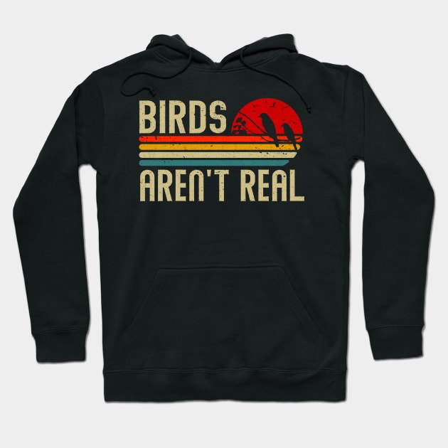 BIRDS AREN'T REAL Retro, Conspiracy Birds Aren't Real Hoodie by bubbleshop